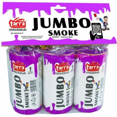 Tarra pyrotechnik Dymovnice Jumbo Smoke FIALOVÁ 3ks s trhacou poistkou