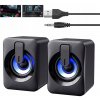 POČÍTAČOVÉ REPRODUKTORY USB 2.0 PRE PC LAPTOP TELEVÍZOR RGB LED AUX 2x
