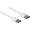 Delock HDMI prepojovací kábel Zástrčka HDMI-A 2 m biela 85137 pozlátené kontakty, 4K UHD, krútený, trojžilový tienený HDMI kábel; 85137