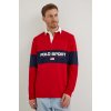 Bavlnené tričko s dlhým rukávom Polo Ralph Lauren červená farba, vzorované, 710938458 XL