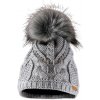 Bontis Dámska zimná čiapka s kožušinovým brmbolcom - Svetlošedý melír | uni