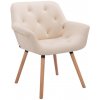 Design-Shop Stolička s podrúčkami Cass - nohy natura - Krémová