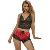 Subblime - 953966 casual silk nightgown + lace pants black/red l/xl