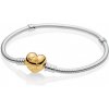 PANDORA náramok s pozláteným srdiečkovým zapínaním 568707C00