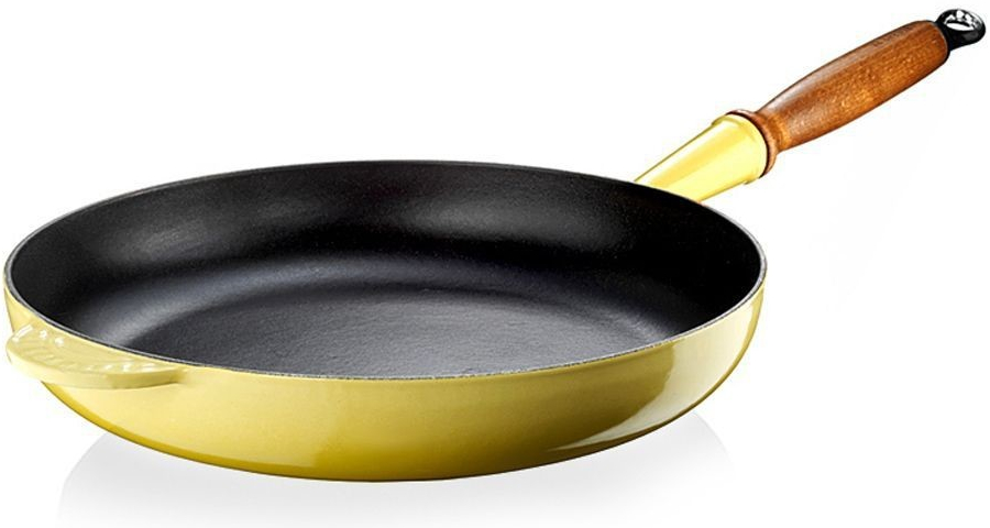 Le Creuset panvica okrúhla s drevenou rúčkou Žltá 24 cm