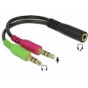 PREMIUMCORD Adaptér 4pólový jack3, 5mm pre slúchadlá a mikrofón, 30cm