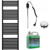 CERANO - Kúpeľňový elektrický radiátorový set Vincenzo - 600W - čierna matná - 1330x450 mm CER-680528