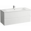 Laufen Pro S umývadlová skrinka 120x50 cm,2 zásuvky+umývadlo Slim,otvor pre bat,Biela mat H8649692601041