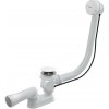 BESCO Automatický vaňový sifón s prepadom - chróm, biely Farba - Biela VANSWAUTOW