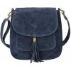 Kožená kabelka na rameno 1147 modrá, Modrá