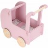 Little Dutch Kočík pre bábiky drevený s perinkou Pink
