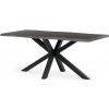 Autronic HT-F4618 GREY Stôl jedálenský, 180x90x75 cm, MDF doska, dekor šedý dub, kovová noha v tvare hviezdy, čierny lak