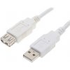 USB predlžovačka (2.0), USB A samec - USB A samica, 0.3m, biela