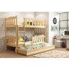 Nábytek PEGAS s.r.o. Patrová postel s přistýlkou Kuba borovice