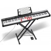 Vevor Digitálne piano 88 kláves semi-weighted, reproduktory, pedál bluetooth 88JBPZSMGQ88N6BDSV2