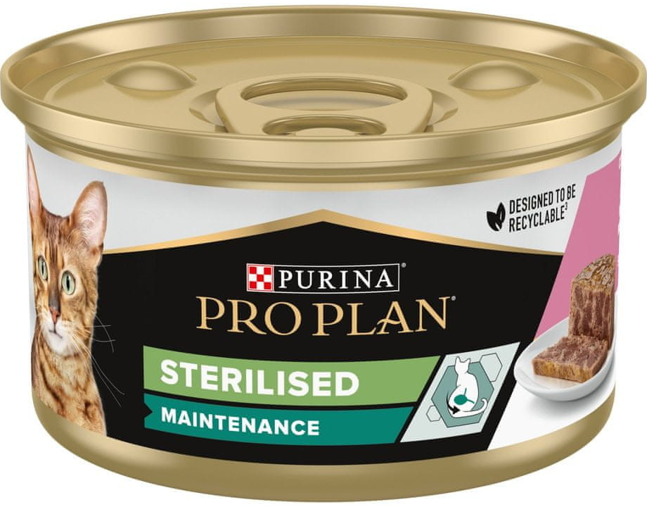 Pro Plan Adult Cat Sterilised tuňák losos v paštice 24 x 85 g