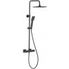KFA LOGON BLACK 22x22cm, hranatý termostatický sprchový stĺp 3-pol.+mydelnička čierna 5746-910-81