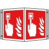 BZ PG753 Tabuľka uhlová hlásič požiaru - plast 15x15 cm Červená-Biela