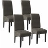 tectake 403628 jedálenská stolička ergonomická, masívne drevo - mramorový štrk, sada 4 ks