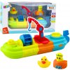 Hračka do kúpeľa Loď s farebnými prvkami, Žeriav, Háčik, Kačička a Želva