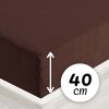 Froté napínacie prestieradlo na extra vysoký matrac FR-026 Čokoládovo hnedé 200 x 220 - výška 40 cm