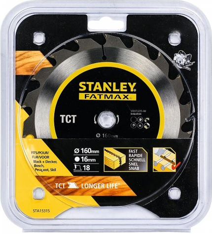 Stanley Dyła Wood pro dřevo s TCT/HM 160x16mm 18 stránek STA15315