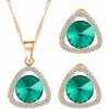 Set náušnice a náhrdelník Gold - Blue Green