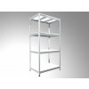 Kovový regál do garáže Biedrax 35 x 120 x 180 cm, pozinkovaný - 4 police biele lamino 12mm
