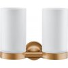 Duravit Starck T Dvojitý držiak kefiek a pasty matné sklo/kefovaný bronz 0099480400