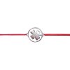 Šnúrkový minimalistický Glosery náramok Štvorlístok, chirurgická oceľ, šnúrka 0,8mm Obvod zápästia: S 16-17 cm, Šnúrka: oranžová