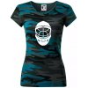 Florbal maska - Dámske maskáčové tričko - 2XL ( Petrolejová maskáč )