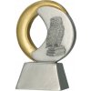 RE034 - Figúrka odlievaná sova strieborno-zlatá H-10 cm - 10 cm,Výška (cm)