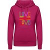 AWDis Hoodie mikina Dúhový dizajn Love is Love zvodná ružová