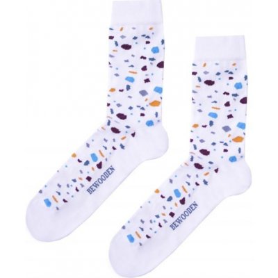 BeWooden ponožky bavlna Terazzo Socks SO16 biela