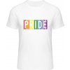 Mymate Predĺžené Tričko MY111 - Dúhový nápis - PRIDE - White / White - XL - Pánske