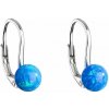 Strieborné visiace náušnice so syntetickým opálom modré okrúhle 11242.3 Blue s. Opal