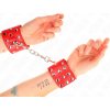Kink - wrist restraints with snap fasten full of rivets red adjustable 19-24 cm x 5.5 cm