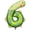 PartyDeco Fóliový balón - číslo 6, korytnačka
