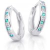 Cutie Jewellery Detské náušnice z bieleho zlata krúžky C3342B-Mint Green