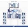 UNIQUE Set sviečok modré tortové Happy birthday!