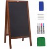 Voľne stojaca tabuľa s dreveným rámom 508x1016MM s 8 kriedovými značkovačmi