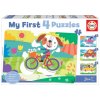 EDUCA Moje prvé puzzle Dopravné prostriedky 4v1 (5,6,7,8 dielikov)