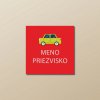 Nažehľovacie menovky na oblečenie (Kopírovat) - 1ks, Štvorec 2,3 × 2,3 cm, Zelené auto, Červená