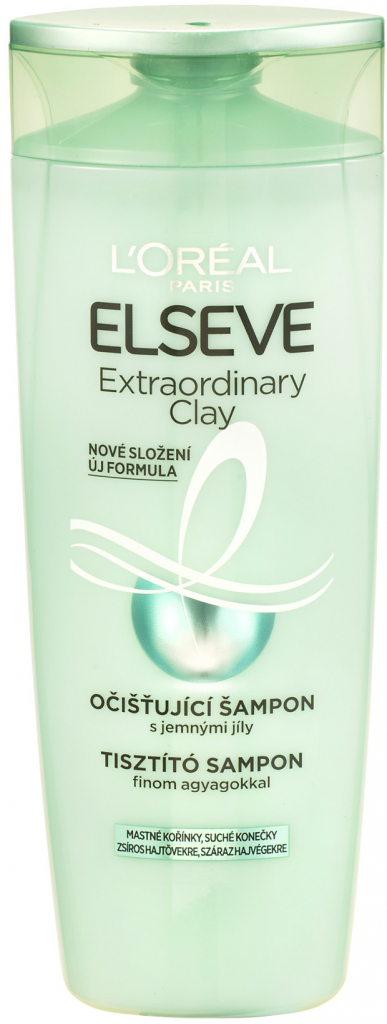 L\'Oréal Elvive Extraordinary Clay Shampoo čistiaci šampón pre mastné vlasy 400 ml