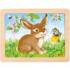 GOKI Drevené puzzle Lesné zvieratká: Zajačik 24 dielikov
