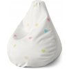 Sablio Sedací vak Pear Farebné srdiečka na béžovej - 140 x 100 x 25 cm