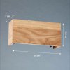 FISCHER & HONSEL LED nástenné svetlo Shine-Wood, šírka 21 cm, dub/čierna, drevo - 30574