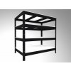 Regál do domácnosti Biedrax 35 x 90 x 90 cm, čierny, 4 police biele lamino 12mm, nosnosť 300 kg na policu