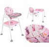 Ikonka Jedálenská stolička stool table 3v1 pink