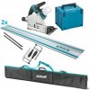 MAKITA DSP600ZJ SET2 aku ponorná píla 2*18V, 165mm + 2*vodiaca lišta, zvierky, spojky, obal